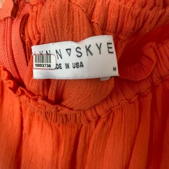 Flynn Skye Coral Orange Strapless Wrap Maxi Dress - Size Medium - EUC - Picture 4 of 9